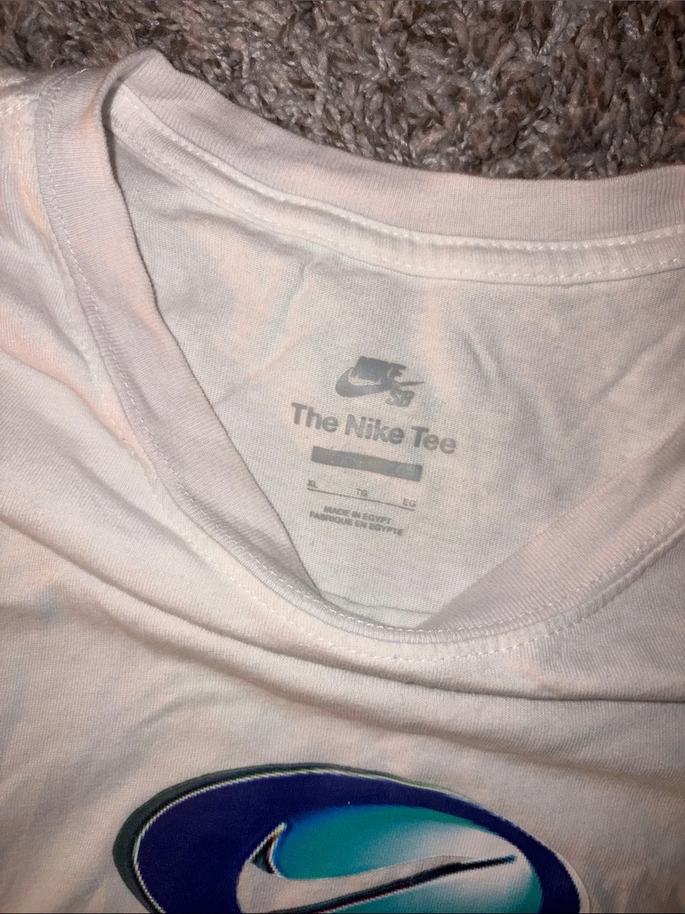 Nike SB White SB Tee with Blue Graphic